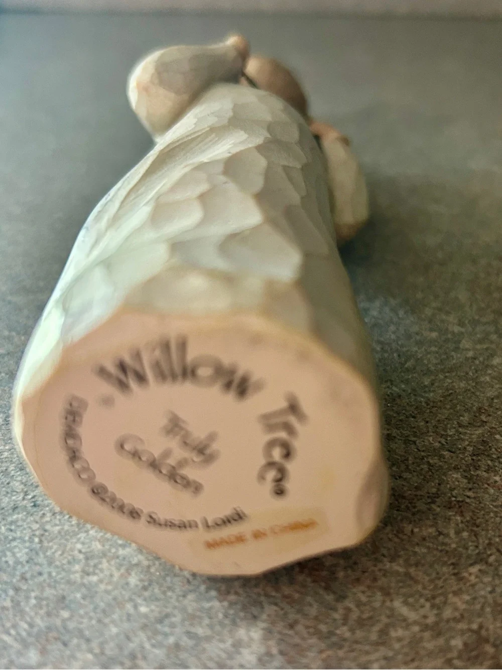 Willow Tree “Truly Golden”figurine with dark silver necklace